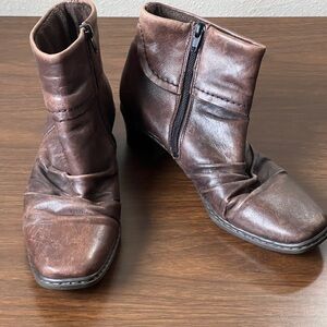 Rieker ‘Kendra’ Genuine Leather Brown Soft Slouch Boots - Size 38 7-7.5 US